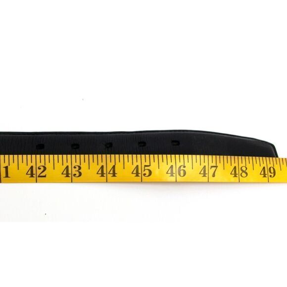 BLACK GENUINE LEATHER 1.25"Wd CASUAL DRESS MEN'S BELT Sz 44 (X48 - Picture 9 of 11